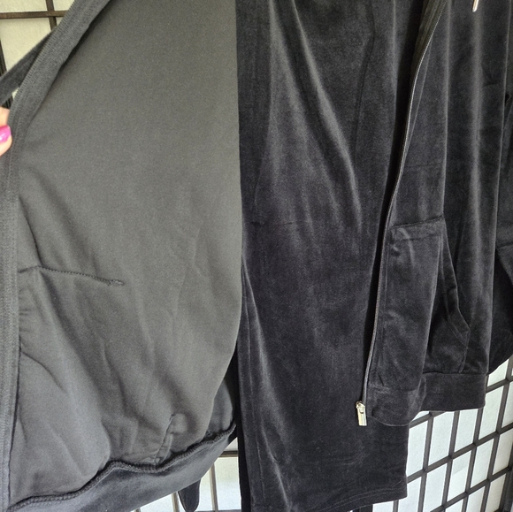 Mitza 2 piece black velour lounge set size XL New! B.young - Picture 10 of 13